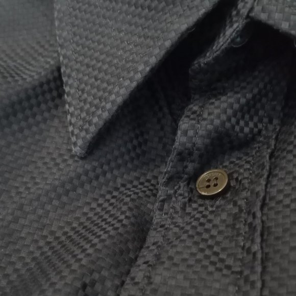 VERSACE - Woven textured black shirt - Sz 50 - Picture 5 of 13